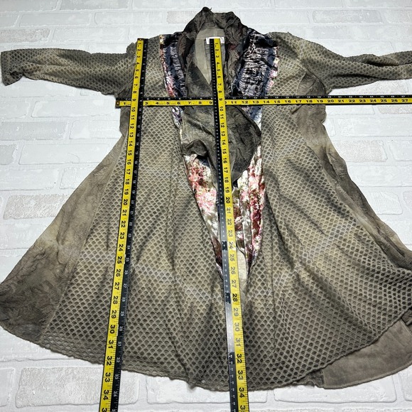 Kamana Cardigan Womens L Open Floral Velvet Burnout Forest Fairy Boho Festival - Picture 2 of 16